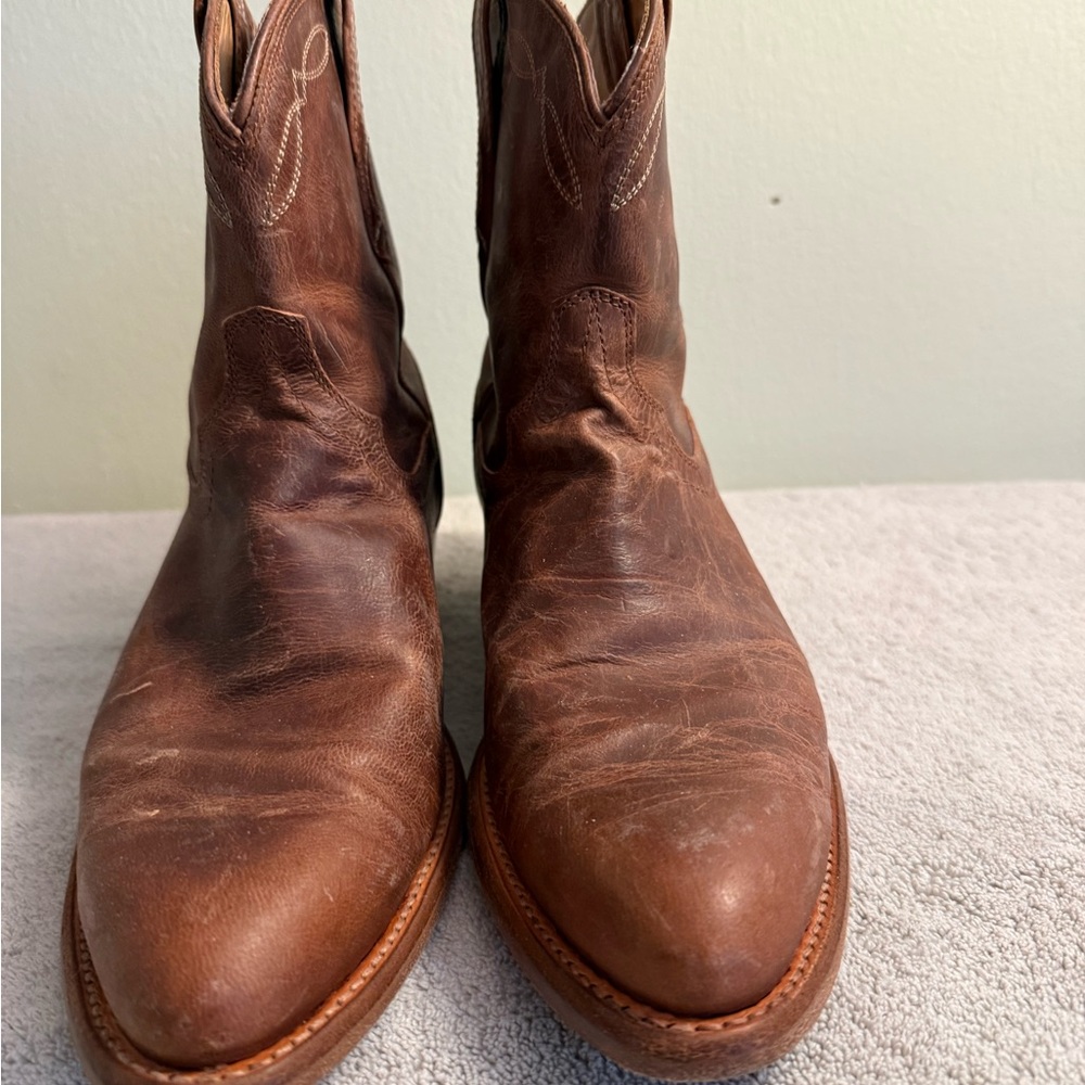 Tecovas Chestnut Distressed Leather Heeled Boots - Picture 2 of 5